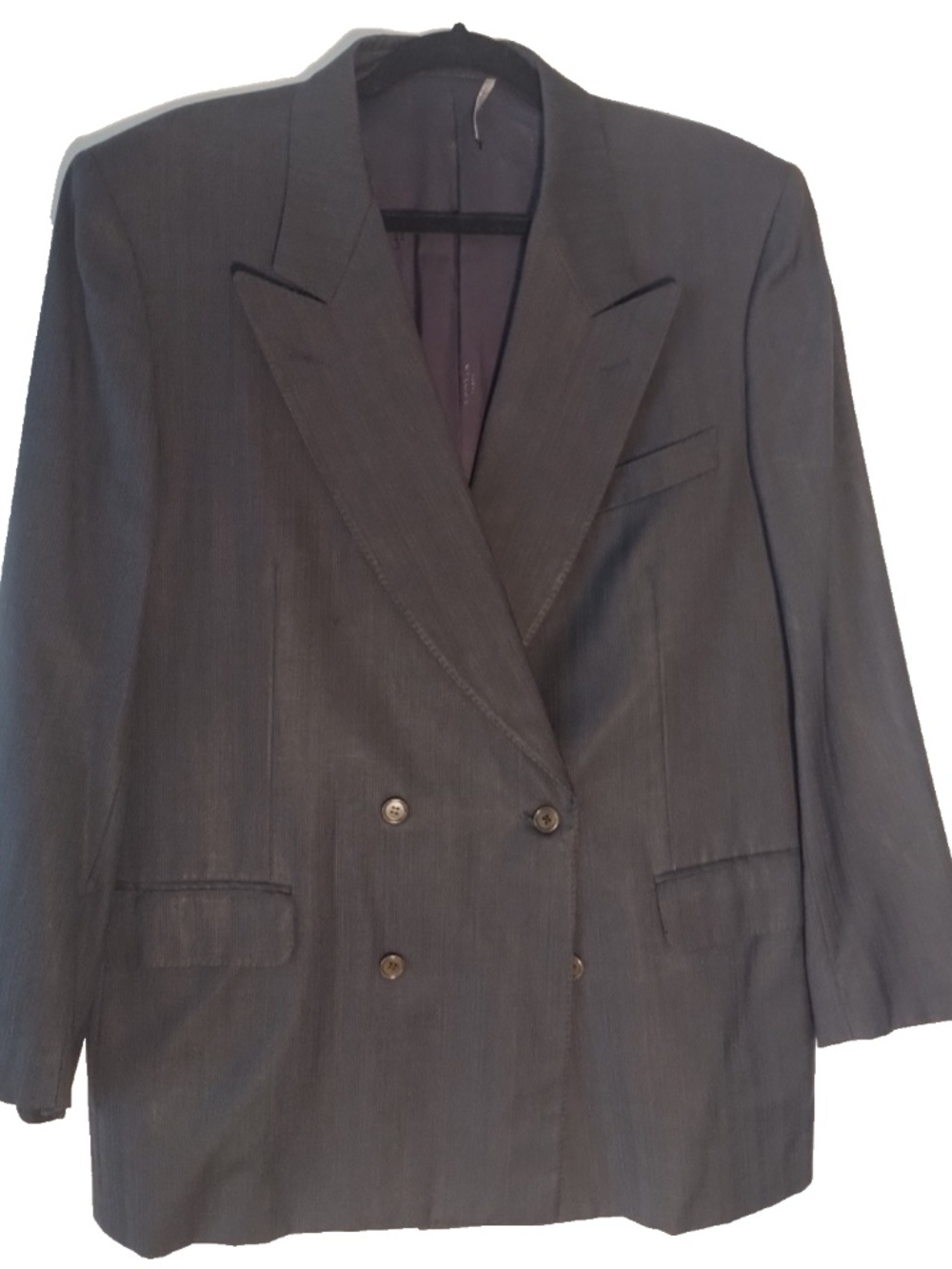 Lanvin Classique Double-Breasted Suit Jacket — 100% Wool — No Size Tag